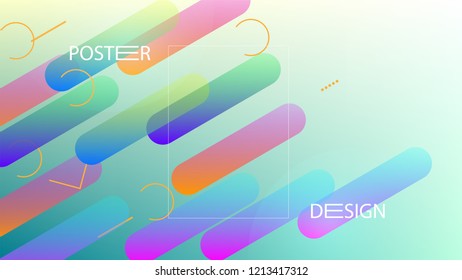 Colorful Background with Simple Fluid Shapes. Holographic Colour Gradient. Cool Abstract Background. Template for Banner, Poster or Flyer Design. Vector Illustration.