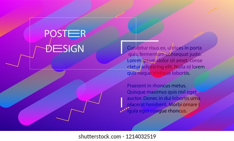 Colorful Background with Simple Fluid Shapes. Holographic Colour Gradient. Modern Abstract Background. Vector Illustration.