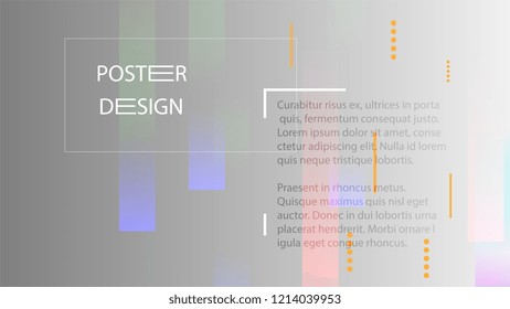 Colorful Background with Simple Fluid Shapes. Holographic Colour Gradient. Cool Abstract Background. Vector Illustration.