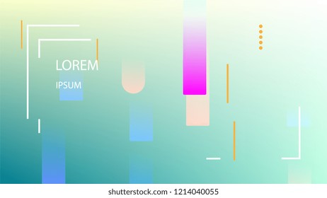 Colorful Background with Simple Fluid Shapes. Holographic Colour Gradient. Modern Abstract Background. Vector Illustration.