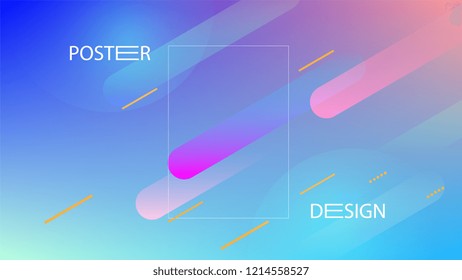 Colorful Background with Simple Fluid Shapes. Holographic Colour Gradient. Modern Abstract Background. Vector Illustration.