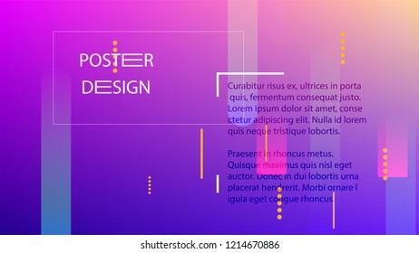 Colorful Background with Simple Fluid Shapes. Holographic Colour Gradient. Trendy Abstract Background. Vector Illustration.