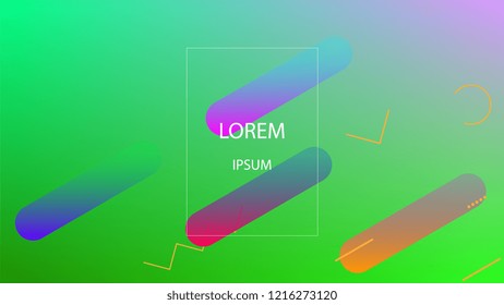 Colorful Background with Simple Fluid Shapes. Holographic Colour Gradient. Cool Abstract Background. Vector Illustration.
