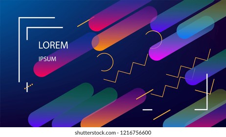 Colorful Background with Simple Fluid Shapes. Holographic Colour Gradient. Trendy Abstract Background. Vector Illustration.