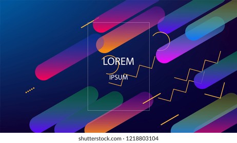 Colorful Background with Simple Fluid Shapes. Holographic Colour Gradient. Modern Abstract Background. Vector Illustration.