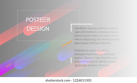 Colorful Background with Simple Fluid Shapes. Holographic Colour Gradient. Cool Abstract Background. Vector Illustration.
