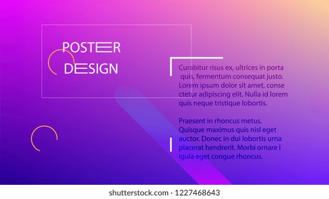 Colorful Background with Simple Fluid Shapes. Holographic Colour Gradient. Trendy Abstract Background. Vector Illustration.