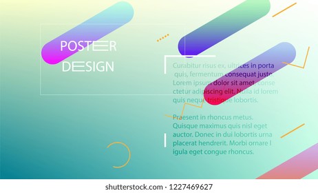 Colorful Background with Simple Fluid Shapes. Holographic Colour Gradient. Trendy Abstract Background. Vector Illustration.
