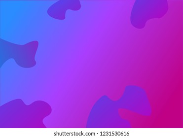 Colorful Background with Simple Fluid Shapes. Holographic Colour Gradient. Cool Abstract Background. Vector Illustration.