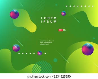 Colorful Background with Simple Fluid Shapes. Holographic Colour Gradient. Eps 10 vector