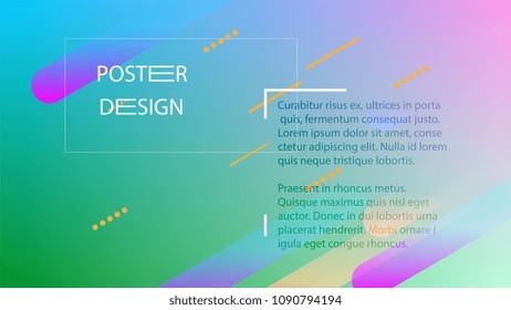 Colorful Background with Simple Geometric Shape. Holographic Colour Gradient. Cool Abstract Background. Template for Banner, Poster or Flyer Design. Vector Illustration.