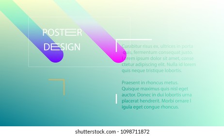 Colorful Background with Simple Geometric Shape. Holographic Colour Gradient. Cool Abstract Background. Vector Illustration.