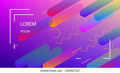 Colorful Background with Simple Geometric Shape. Holographic Colour Gradient. Cool Abstract Background. Template for Banner, Poster or Flyer Design. Vector Illustration.
