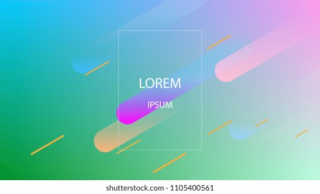 Colorful Background with Simple Geometric Shape. Holographic Colour Gradient. Cool Abstract Background. Template for Banner, Poster or Flyer Design. Vector Illustration.