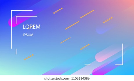 Colorful Background with Simple Geometric Shape. Holographic Colour Gradient. Trendy Abstract Background. Vector Illustration.