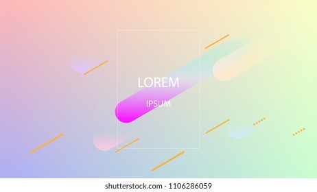 Colorful Background with Simple Geometric Shape. Holographic Colour Gradient. Modern Abstract Background. Vector Illustration.