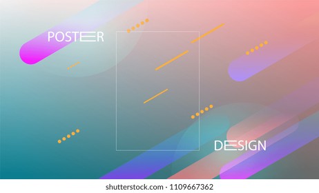 Colorful Background with Simple Geometric Shape. Holographic Colour Gradient. Cool Abstract Background. Vector Illustration.