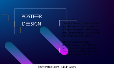 Colorful Background with Simple Geometric Shape. Holographic Colour Gradient. Cool Abstract Background. Vector Illustration.