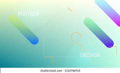 Colorful Background with Simple Geometric Shape. Holographic Colour Gradient. Trendy Abstract Background. Vector Illustration.