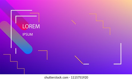 Colorful Background with Simple Geometric Shape. Holographic Colour Gradient. Cool Abstract Background. Template for Banner, Poster or Flyer Design. Vector Illustration.