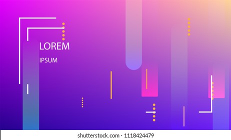 Colorful Background with Simple Geometric Shape. Holographic Colour Gradient. Cool Abstract Background. Template for Banner, Poster or Flyer Design. Vector Illustration.