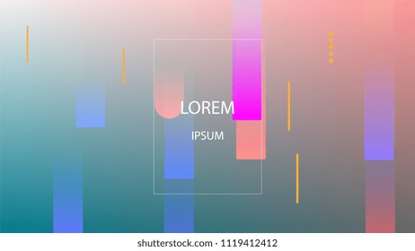 Colorful Background with Simple Geometric Shape. Holographic Colour Gradient. Cool Abstract Background. Vector Illustration.