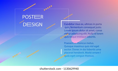 Colorful Background with Simple Geometric Shape. Holographic Colour Gradient. Cool Abstract Background. Vector Illustration.
