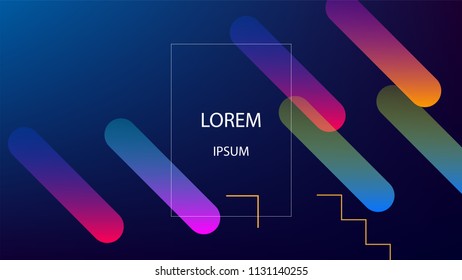 Colorful Background with Simple Geometric Shape. Holographic Colour Gradient. Cool Abstract Background. Template for Banner, Poster or Flyer Design. Vector Illustration.