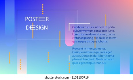 Colorful Background with Simple Geometric Shape. Holographic Colour Gradient. Cool Abstract Background. Vector Illustration.