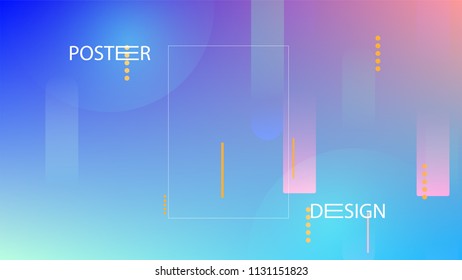 Colorful Background with Simple Geometric Shape. Holographic Colour Gradient. Cool Abstract Background. Template for Banner, Poster or Flyer Design. Vector Illustration.