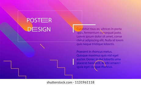 Colorful Background with Simple Geometric Shape. Holographic Colour Gradient. Cool Abstract Background. Vector Illustration.