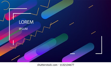 Colorful Background with Simple Geometric Shape. Holographic Colour Gradient. Cool Abstract Background. Template for Banner, Poster or Flyer Design. Vector Illustration.