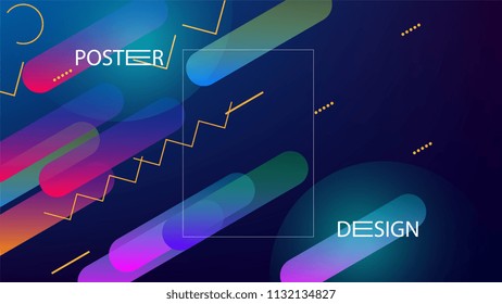 Colorful Background with Simple Geometric Shape. Holographic Colour Gradient. Trendy Abstract Background. Vector Illustration.