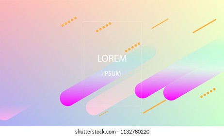 Colorful Background with Simple Geometric Shape. Holographic Colour Gradient. Cool Abstract Background. Template for Banner, Poster or Flyer Design. Vector Illustration.
