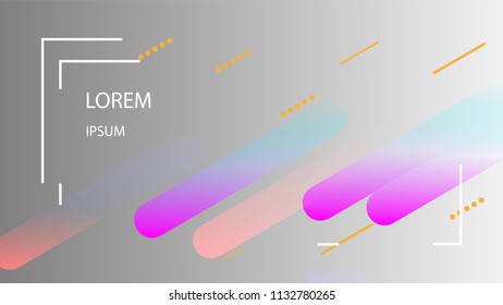 Colorful Background with Simple Geometric Shape. Holographic Colour Gradient. Cool Abstract Background. Template for Banner, Poster or Flyer Design. Vector Illustration.