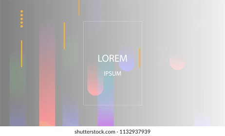 Colorful Background with Simple Geometric Shape. Holographic Colour Gradient. Cool Abstract Background. Vector Illustration.