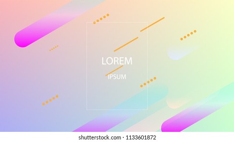 Colorful Background with Simple Geometric Shape. Holographic Colour Gradient. Trendy Abstract Background. Vector Illustration.