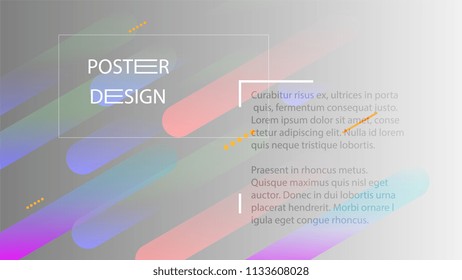 Colorful Background with Simple Geometric Shape. Holographic Colour Gradient. Cool Abstract Background. Template for Banner, Poster or Flyer Design. Vector Illustration.