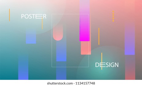 Colorful Background with Simple Geometric Shape. Holographic Colour Gradient. Cool Abstract Background. Vector Illustration.