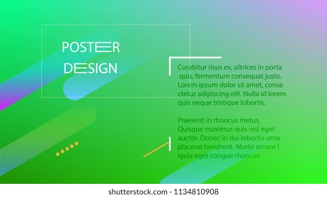 Colorful Background with Simple Geometric Shape. Holographic Colour Gradient. Cool Abstract Background. Template for Banner, Poster or Flyer Design. Vector Illustration.