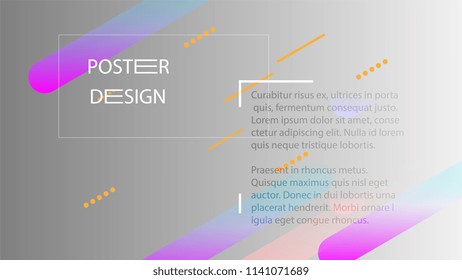Colorful Background with Simple Geometric Shape. Holographic Colour Gradient. Cool Abstract Background. Template for Banner, Poster or Flyer Design. Vector Illustration.