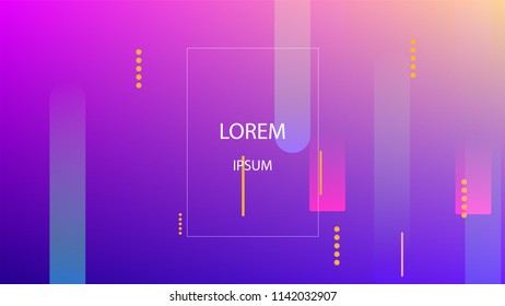 Colorful Background with Simple Geometric Shape. Holographic Colour Gradient. Cool Abstract Background. Template for Banner, Poster or Flyer Design. Vector Illustration.