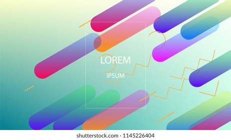 Colorful Background with Simple Geometric Shape. Holographic Colour Gradient. Cool Abstract Background. Template for Banner, Poster or Flyer Design. Vector Illustration.