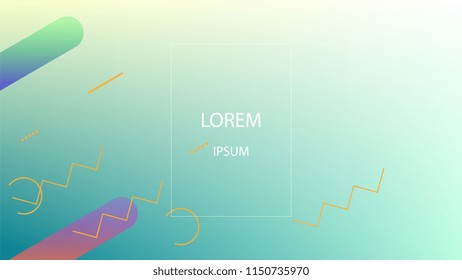 Colorful Background with Simple Geometric Shape. Holographic Colour Gradient. Cool Abstract Background. Vector Illustration.