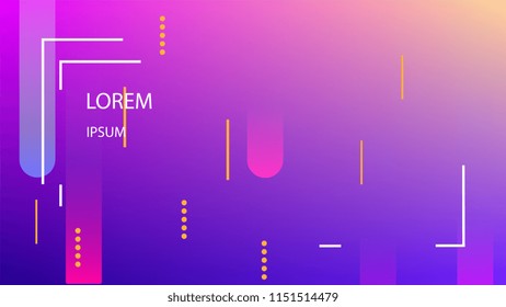 Colorful Background with Simple Geometric Shape. Holographic Colour Gradient. Cool Abstract Background. Template for Banner, Poster or Flyer Design. Vector Illustration.