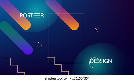 Colorful Background with Simple Geometric Shape. Holographic Colour Gradient. Modern Abstract Background. Vector Illustration.