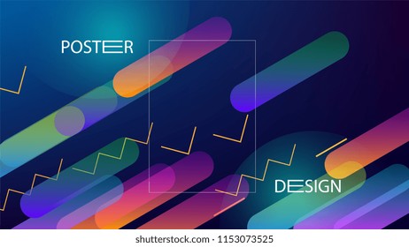 Colorful Background with Simple Geometric Shape. Holographic Colour Gradient. Cool Abstract Background. Template for Banner, Poster or Flyer Design. Vector Illustration.
