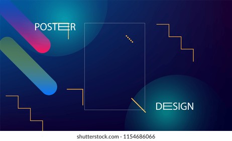 Colorful Background with Simple Geometric Shape. Holographic Colour Gradient. Cool Abstract Background. Vector Illustration.