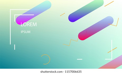 Colorful Background with Simple Geometric Shape. Holographic Colour Gradient. Cool Abstract Background. Template for Banner, Poster or Flyer Design. Vector Illustration.