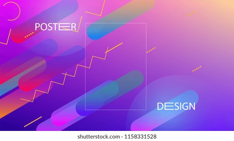 Colorful Background with Simple Geometric Shape. Holographic Colour Gradient. Cool Abstract Background. Vector Illustration.